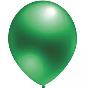 Set 100 baloane latex metalizat verde 13 cm