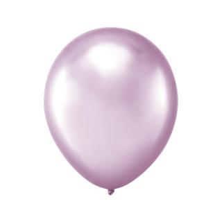 Set 100 baloane latex roz deschis chrome 13 cm