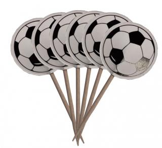 Set 12 decoratiuni briose carton minge fotbal 3.5 cm