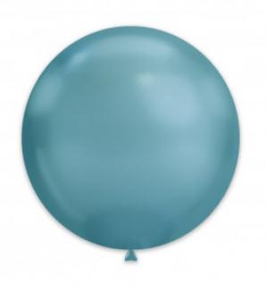 Set 2 baloane latex chrome albastru 38 cm