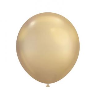 Set 2 baloane latex jumbo chrome auriu 46 cm