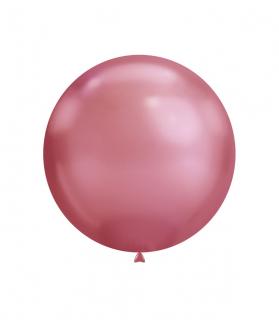 Set 2 baloane latex jumbo chrome roz 46 cm