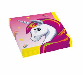 Set 20 servetele hartie Unicorn roz 33 x 33 cm