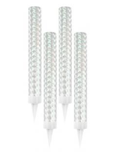 Set 4 artificii tort argintii 12 cm