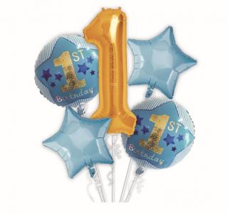 Set 5 baloane prima aniversare baiat