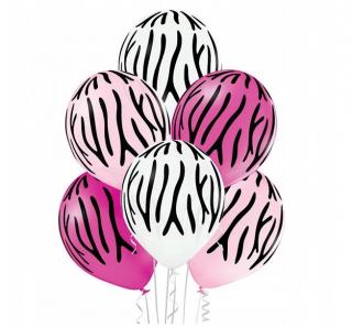 Set 6 baloane latex dungi zebra 30 cm