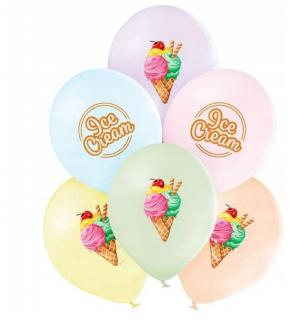 Set 6 baloane latex inghetata Ice Cream 30 cm