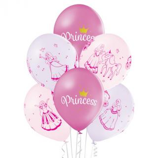 Set 6 baloane latex printese   princess 30 cm