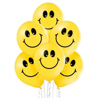 Set 6 baloane latex Smile Face 30cm