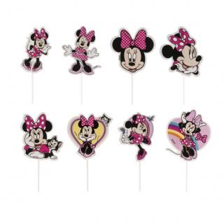 Set 8 modele decor hartie tort   briosa Minnie Mouse 16 buc