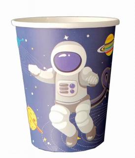 Set 8 pahare carton Astronaut   Spatiu 175 ml