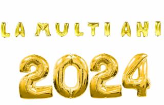 Set Baloane folie Revelion la multi ani 2024 auriu