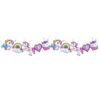 Set ghirlanda baloane unicorn mare 206 x 34 cm