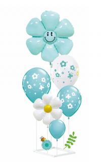 Suport decorativ baloane flori 6 bucati aqua green