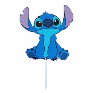 Topper de tort lemn Stitch 12 cm