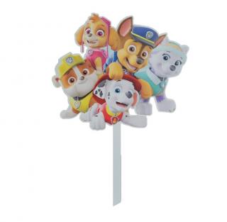 Topper   decor tort lemn Paw Patrol   Patrula Catelusilor 10 x 13.5 cm