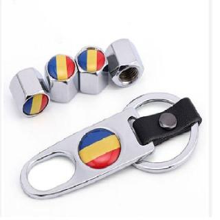 Set 4 capacele ventil roti Romania breloc