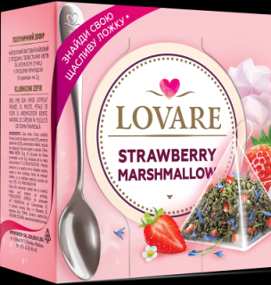 STRAWBERRY MARSHMALLOW - Amestec de ceai verde, capsuni si petale de albastrele