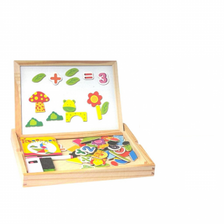 Tablita magnetica 3 in 1 educativa cu puzzle animale si cifre