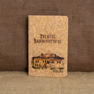 Agenda carnetel de calatorii suvenir, coperta din material de pluta, Palatul Brancovenesc, Potlogi, Dambovita