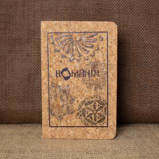 Agenda carnetel de calatorii suvenir, coperta din material de pluta, Romania