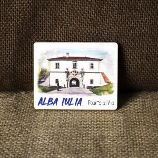 Magnet de frigider acuarela,   Poarta a IV-a   Cetatea Alba Carolina, Alba Iulia