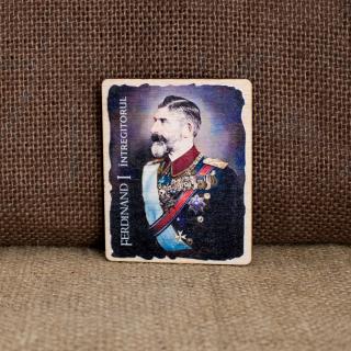 Magnet de frigider, din lemn, acuarela, Ferdinand I Intregitorul