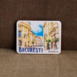 Magnet de frigider din lemn, Centrul Vechi, Bucuresti