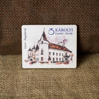 Magnet de frigider din lemn, color, Castelul Karolyi, Carei