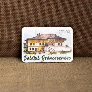 Magnet de frigider din lemn, color, Palatul Brancovenesc, Potlogi, Dambovita