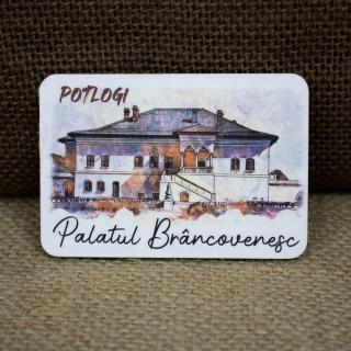 Magnet de frigider din lemn, color, vintage, Palatul Brancovenesc, Potlogi