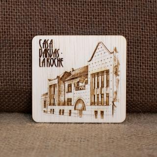 Magnet De Frigider din lemn, gravat, Casa Darvas La Roche, Art Nouveau, Oradea