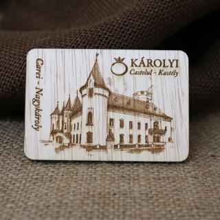 Magnet De Frigider din lemn,  Gravat,  Castelul Karolyi Carei