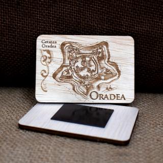 Magnet De Frigider din lemn, gravat, Cetatea  Oradea