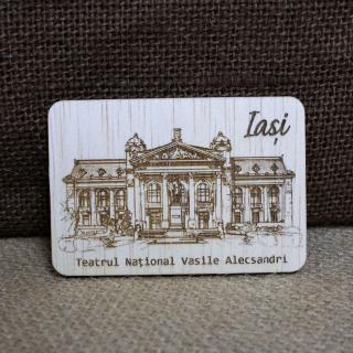 Magnet De Frigider din lemn, gravat, , zTeatrul National Vasile Alecsandri, Iasi