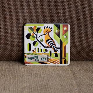 Magnet de frigider din lemn, Pupaza din Tei - Amintiri din Copilarie