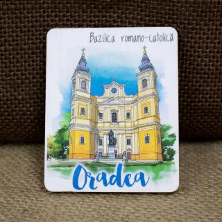 Magnet de frigider din lemn, suvenir,    Bazilica Romano Catolica   Oradea
