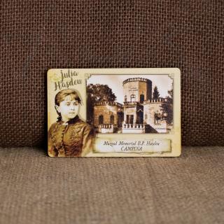 Magnet de frigider din lemn, vintage, Castelul Julia Hasdeu (Julia Hasdeu)