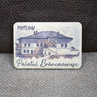 Magnet de frigider din lemn, vintage, Palatul Brancovenesc, Potlogi