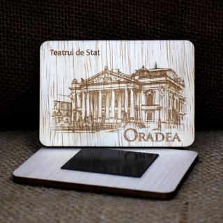 Magnet de frigider gravat   Teatrul de Stat   din Oradea, desen realizat manual