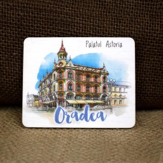 Magnet de frigider Palatul   Astoria   Oradea, acuarela