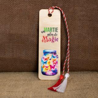 Martisor din lemn, semn de carte, personalizat   Martie cu MAGIE