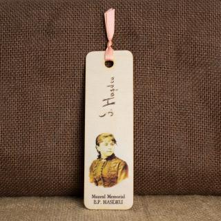 Semn de carte suvenir, din lemn, gravat, Julia Hasdeu (Castelul Julia Hasdeu)