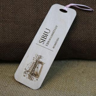 Semn De Carte suvenir, Din Lemn, Gravat , œPodul Minciunilor,   Sibiu