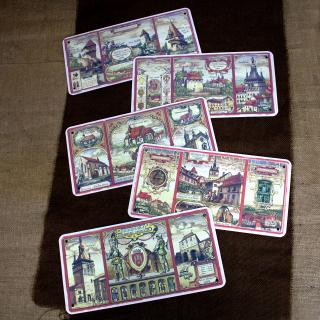 Tablou metalic decorativ suvenir Sighisoara Medievala (set 5 bucati)