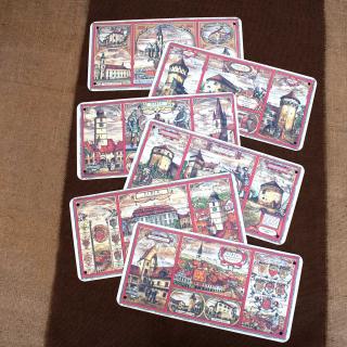 Tablou metalic suvenir, Sibiu medieval (set colectie 6 bucati)