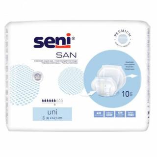 Absorbante incontinenta adulti forma anatomica San Seni   Uni, 32 x 62.5 cm, 10 bucati