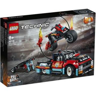 LEGO   Technic - Camion si motocicleta pentru cascadorii 42106