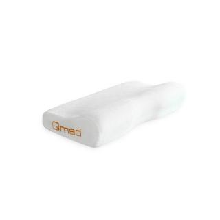 Perna ortopedica Qmed pentru dormit, din spuma cu memorie, 33 x 57 cm, Alb