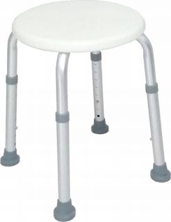 Scaun de baie rotund Antar, cu 4 picioare, greutate maxima 110 Kg, Alb